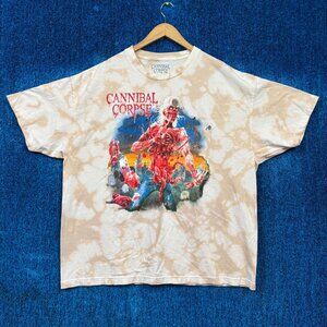 Cannibal Corpse Eaten Back To Life Rock Beige Tie-Dye T-Shirt Size XXL